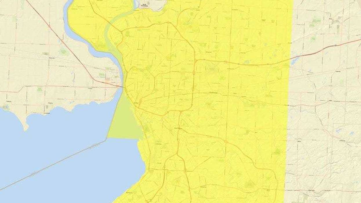 Erie County Yellow Zone Map