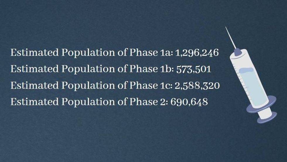 Estimated population of each vaccination phase