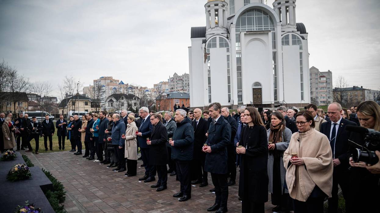 European diplomats steer attention to Ukraine with visit on Russian atrocities anniversary