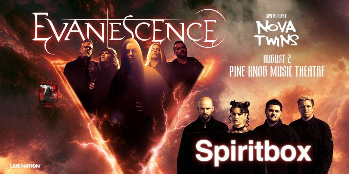 Evanescence, Nova Twins, Spiritbox concert August 2 at Pine Knob Music Theatre.