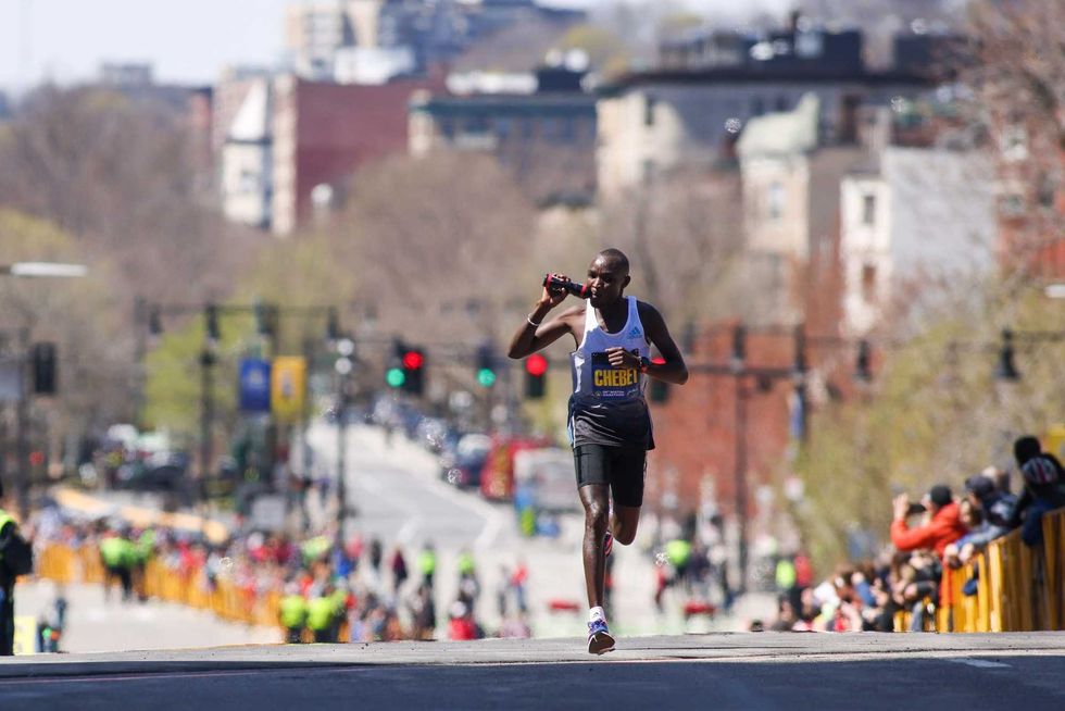Evans Chebet leads the men