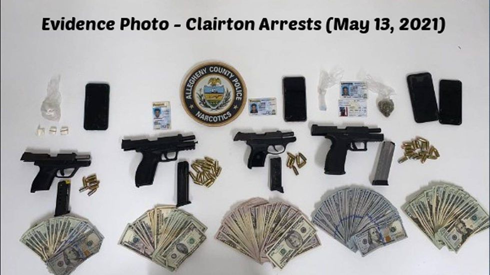 Evidence photo from Clairton arrests on May 13, 2021