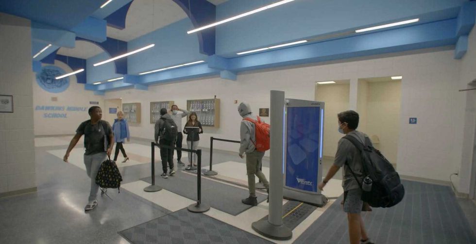 Evolv weapon detection scanner in a school setting
