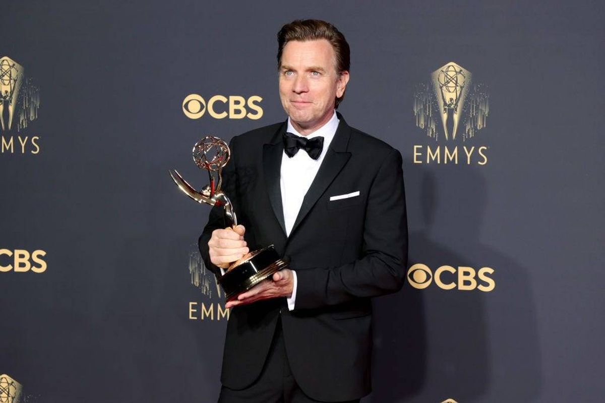 Ewan McGregor, winner of Outstanding Lead Actor in a Limited Series or Movie for 'Halston,' poses in the press room during the 73rd Primetime Emmy Awards at L.A. LIVE on September 19, 2021 in Los Angeles, California