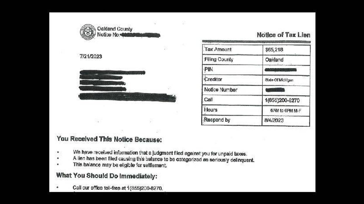 Example of scam mailing received by Oakland County residents.