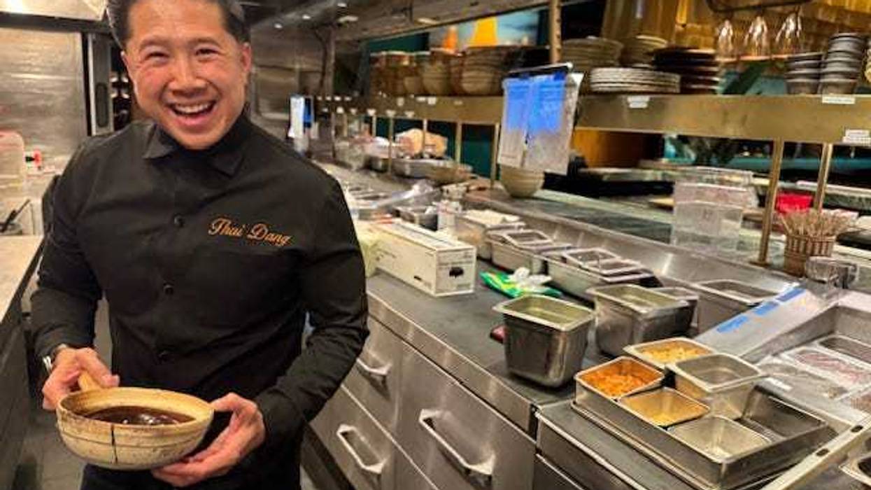 Executive Chef Thai Dang in the kitchen of "Crying Tiger"