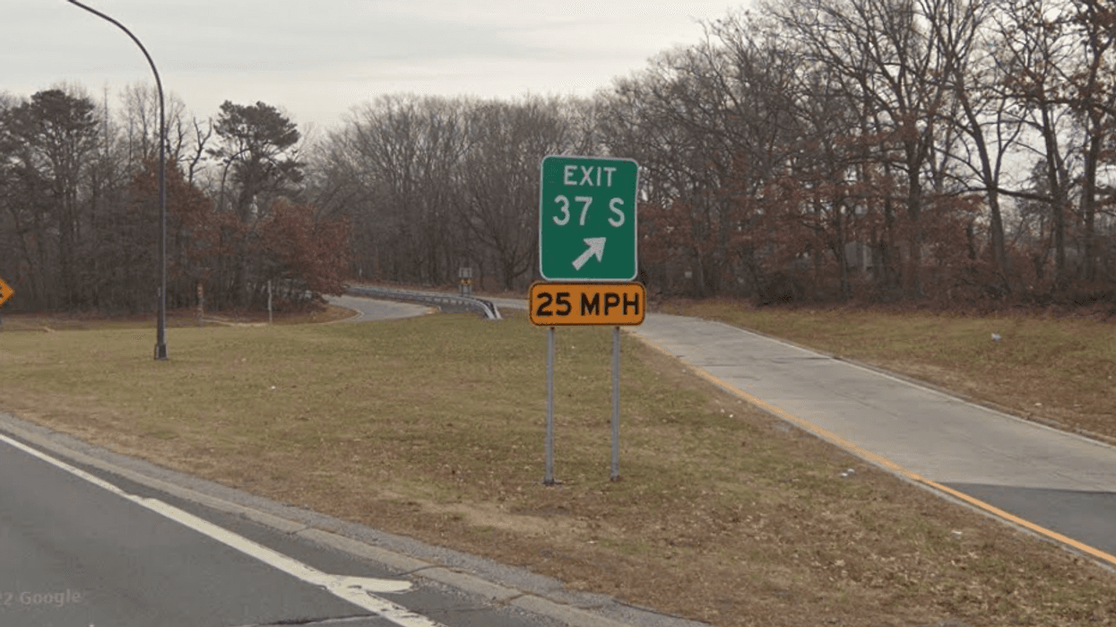 Exit 37, near a fatal crash on the Southern State Parkway Saturday.