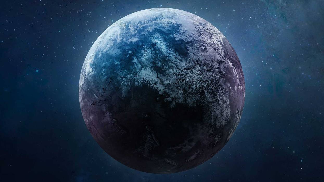 Exoplanet graphic in space.