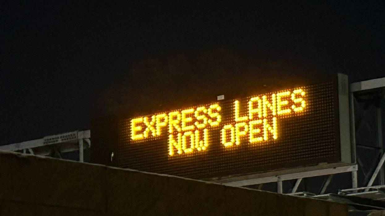 Express lanes now open sign