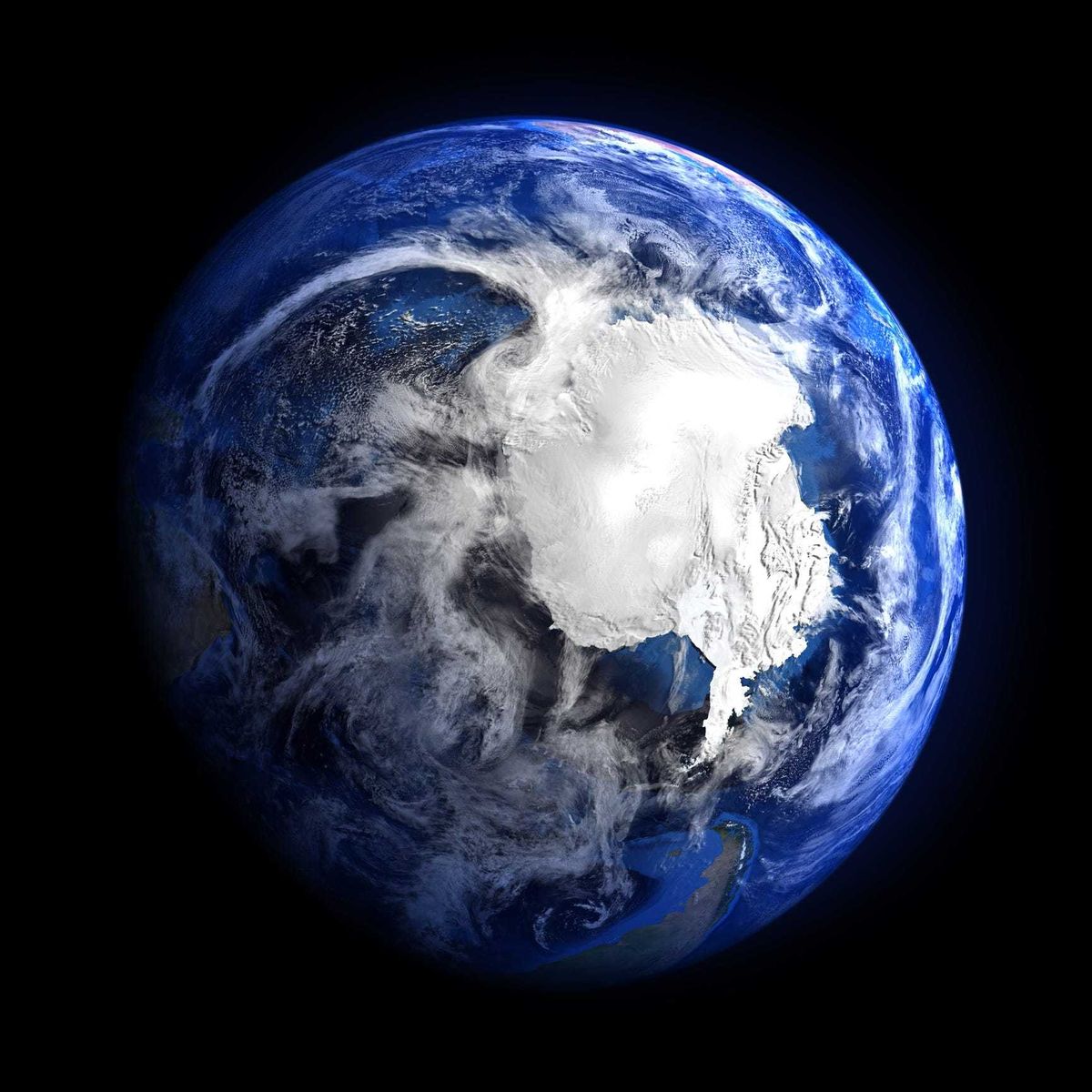 Extremely detailed image of Antarctica from space, including elements furnished by NASA.