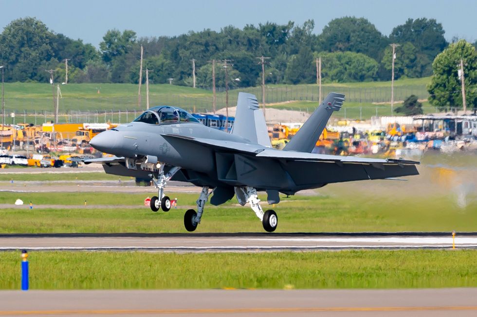 F/A-18 takes off from Lambert Airport