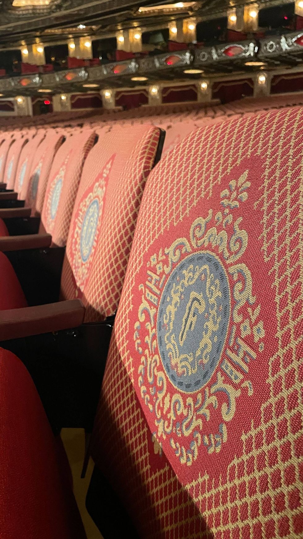 Fabric design on new seats inside Fox Theater