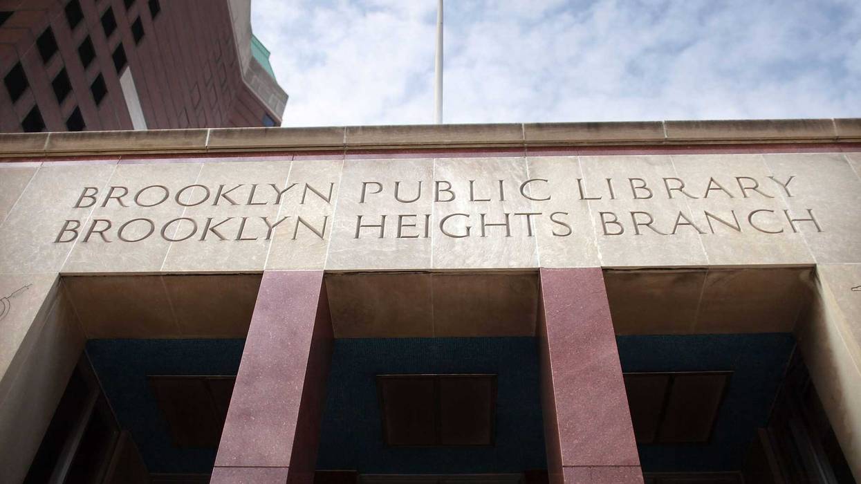 Facade of Brooklyn Public Library branch