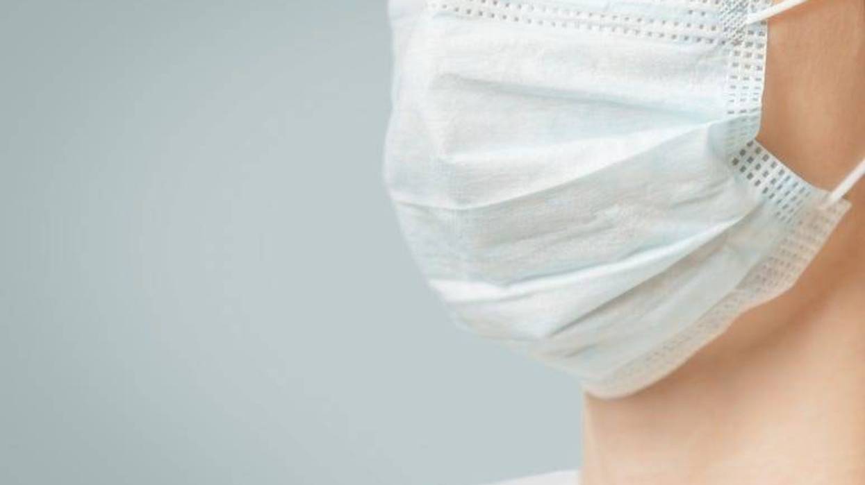 Face Mask, Woman, Blue Background