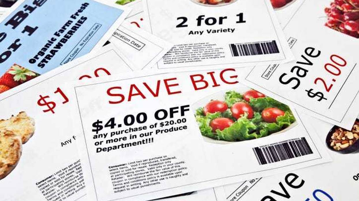 Fake coupon background. All coupons were created by the photographer. Images in the coupons are the photographers work and are included in the release. The bar codes are fake. The text is fictional.