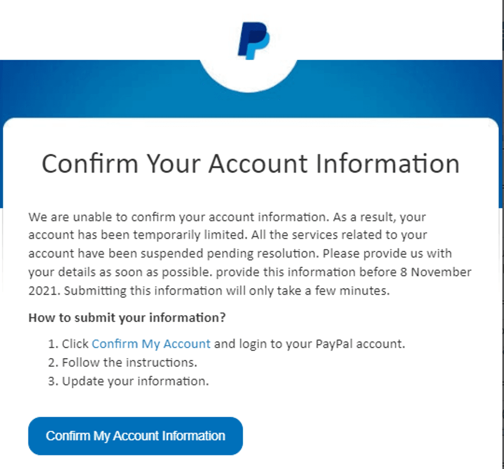 Fake PayPal Query