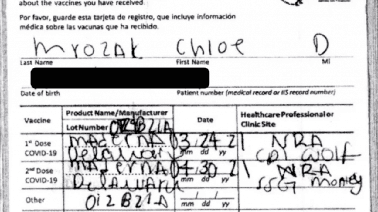 Fake VACCINE card