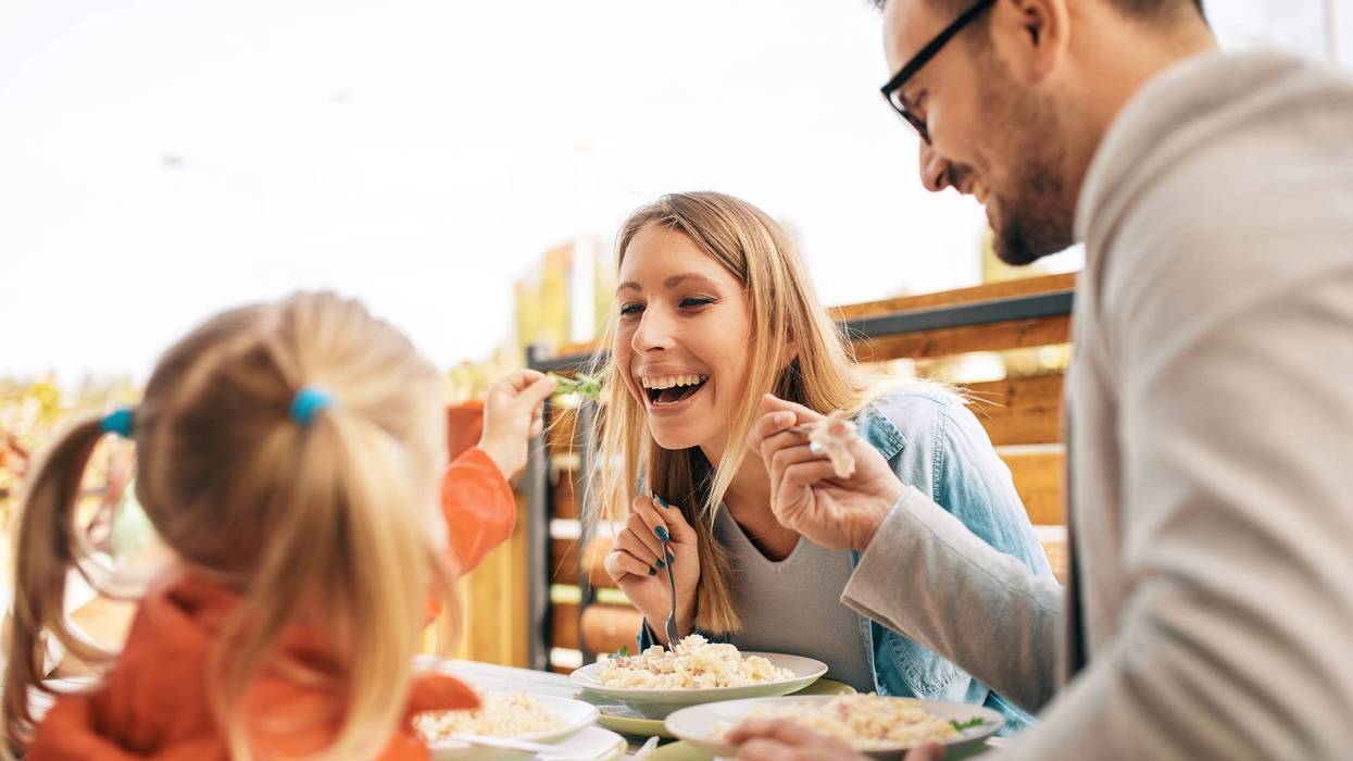 Family at a restaurant