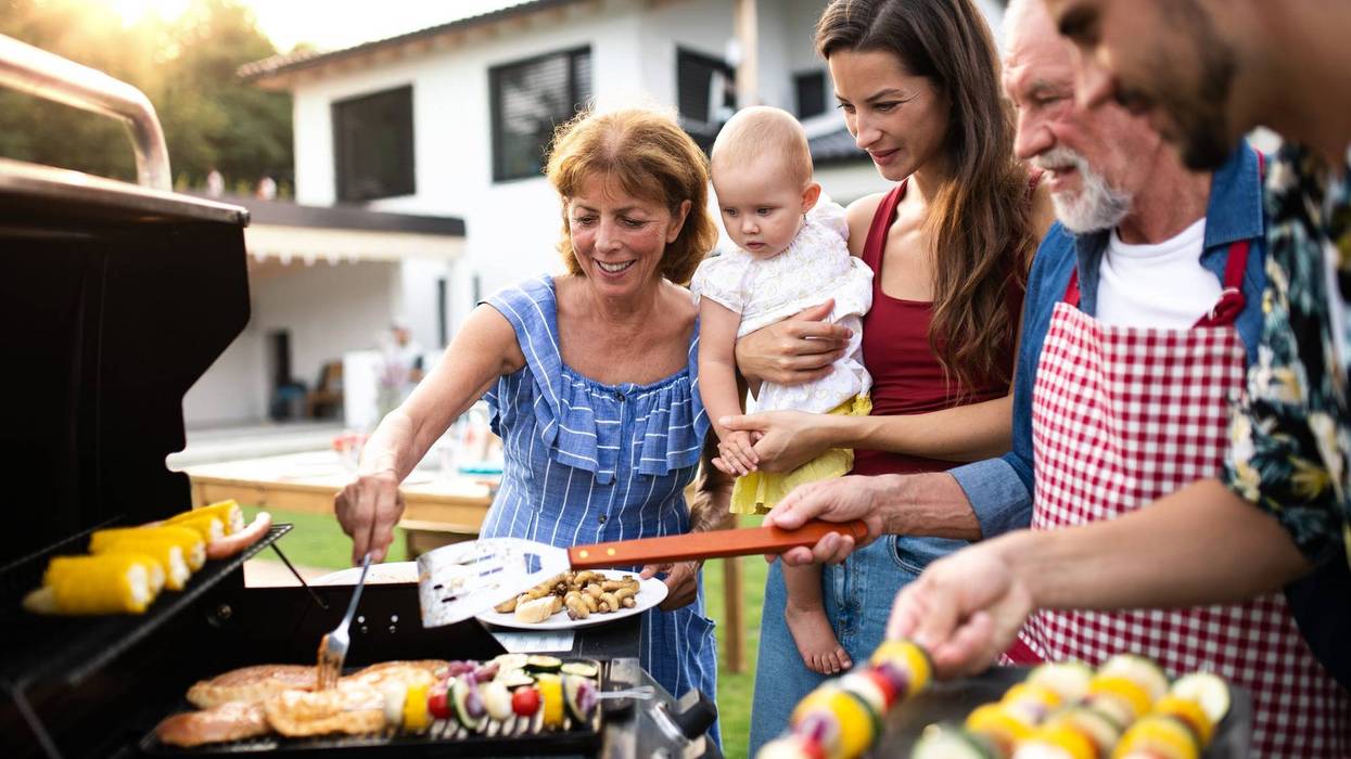 family having a summer barbecue