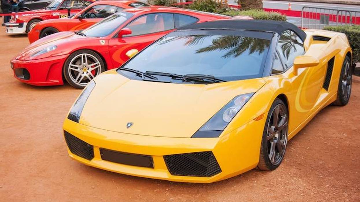 Famous Lamborghini Gallardo sports car during the 7th Rally Costa Brava Historic on April 1, 2011 in Lloret de Mar, Catalonia, Spain
