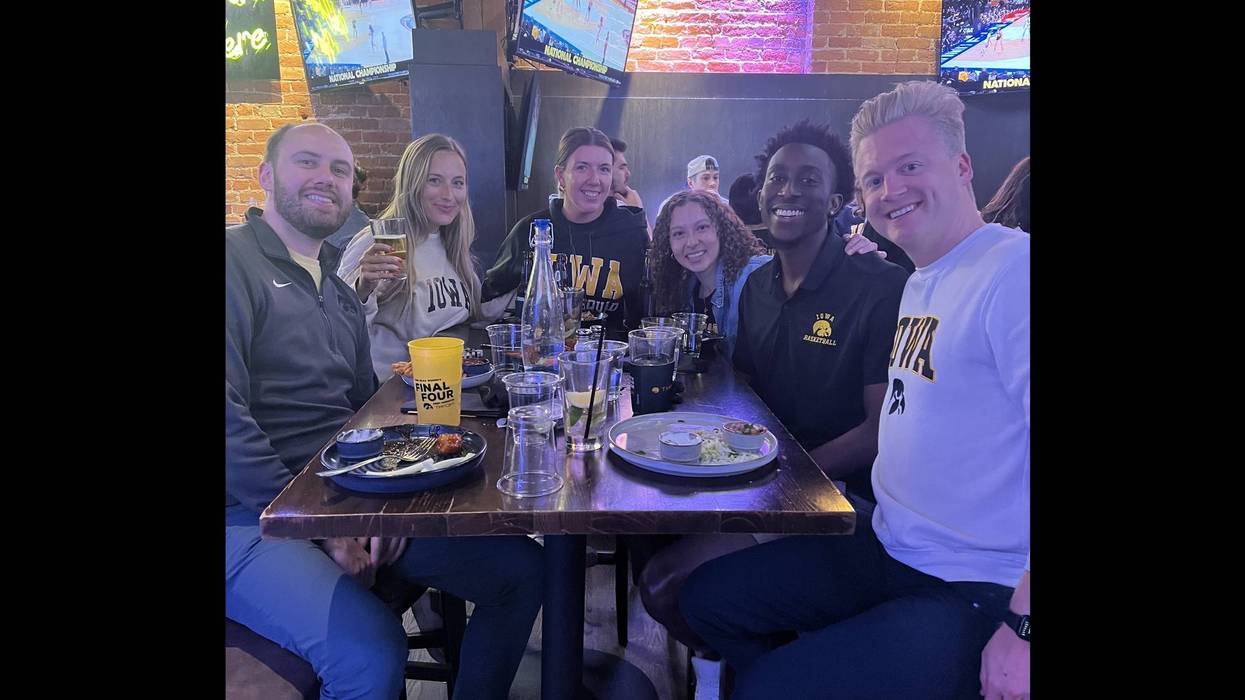 fans at a bar