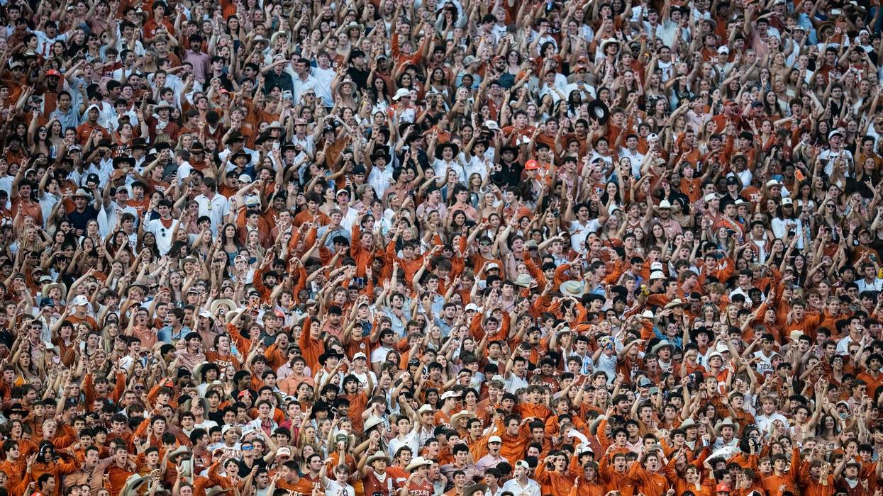Fans during Texas-Georgia football game