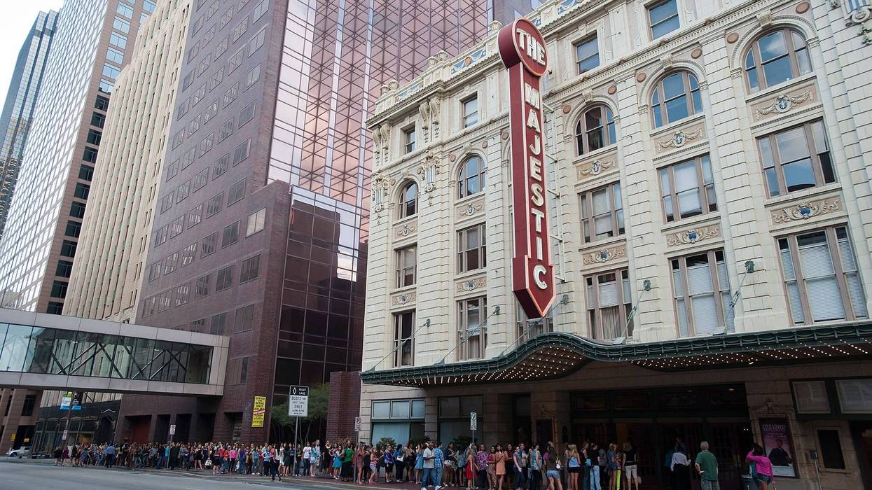 Fans line up outside The Majestic Theater before the taping of CW's "The Next" on August 7, 2012, in Dallas, Texas.