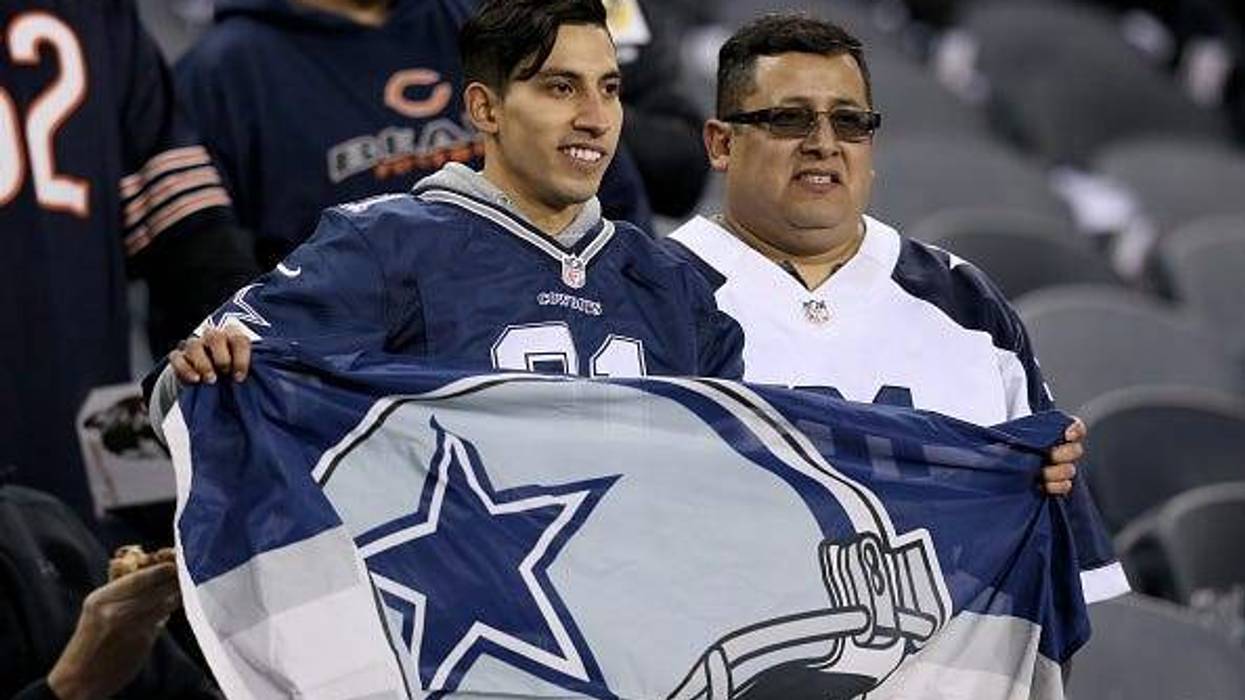 Fans looks on before the game between the Dallas Cowboys and Chicago Bears at Soldier Field on December 05, 2019 in Chicago, Illinois