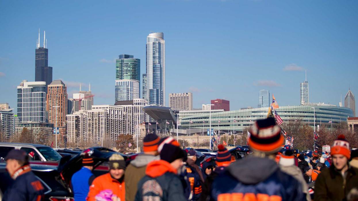 Fans tailgate prior to the game between the Chicago Bears and the Detroit Lions at Soldier Field on November 19, 2017 in Chicago, Illinois.