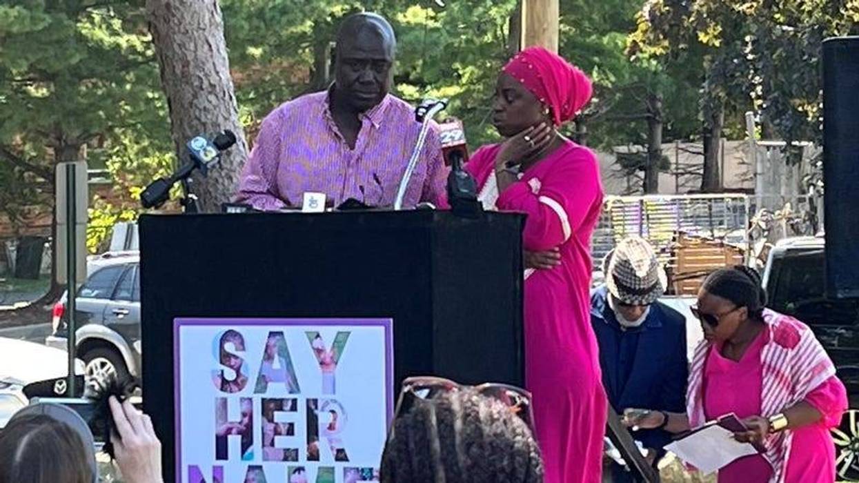 Fanta Bility's mother Tenneh Kromah and uncle Abu Bility.