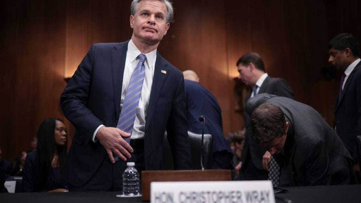 FBI Director Christopher Wray arrives for testimony before the Senate Homeland Security and Governmental Affairs Committee October 31, 2023 in Washington, DC.