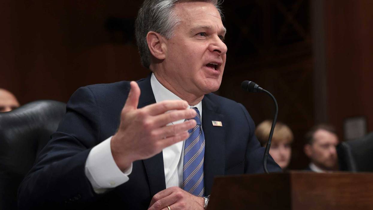 FBI Director Christopher Wray testifies before the Senate Homeland Security and Governmental Affairs Committee October 31, 2023 in Washington, DC. The committee heard testimony on the topic of "Threats to the Homeland." (Photo by Win McNamee/Getty Images)