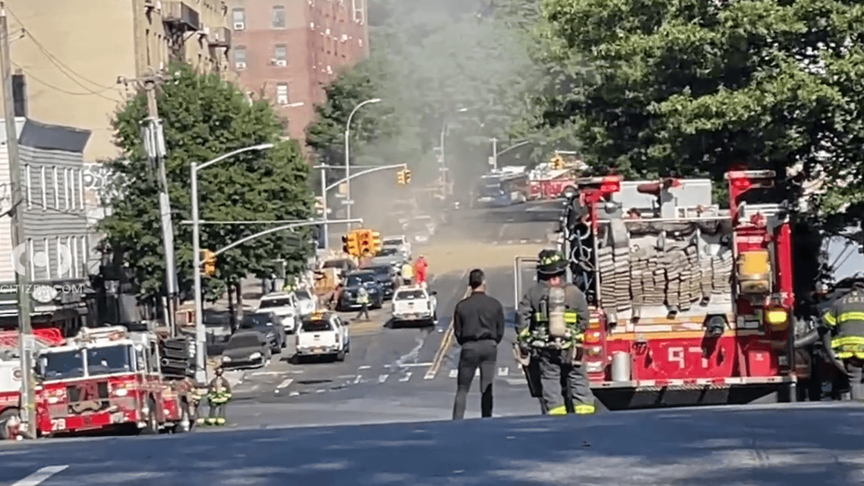 FDNY and Con Edison officials respond to a gas rupture in the Bronx on Sunday morning.