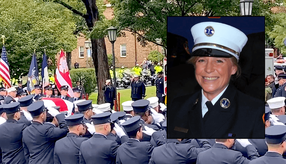 FDNY EMS Lt. Alison Russo-Elling was remembered at a funeral service at the Tilles Center in Nassau County