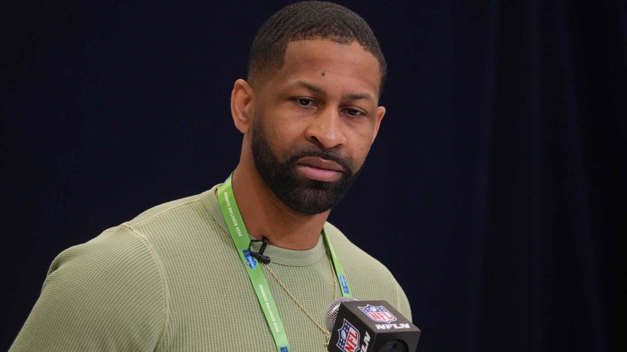 Feb 25, 2025; Indianapolis, IN, USA; Cleveland Browns general manager Andrew Berry speaks during the NFL Scouting Combine at the Indiana Convention Center.