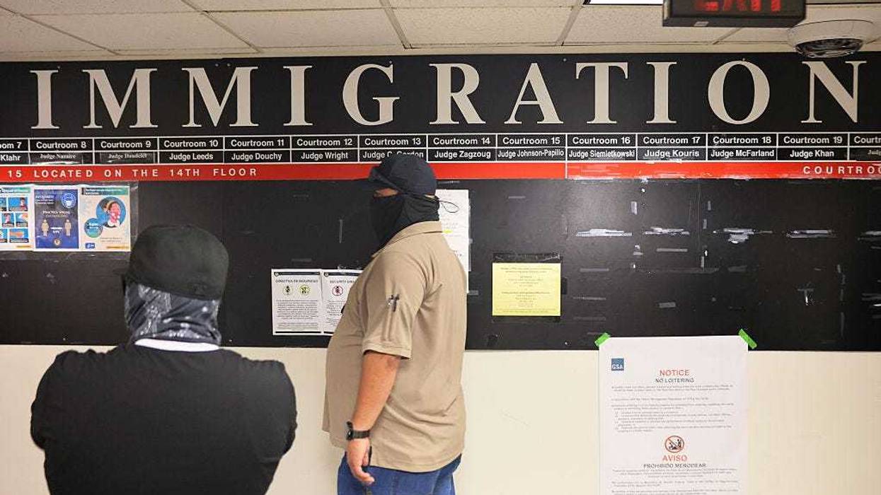Federal agents report to immigration court in New York.