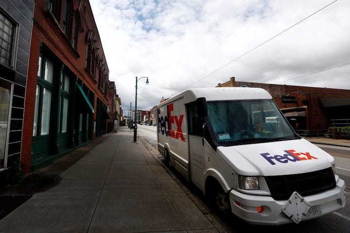 FedEx Truck, Parked, Street, 2020