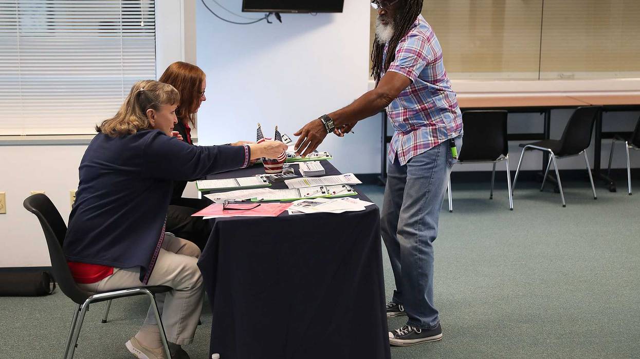 Felons registering to vote.