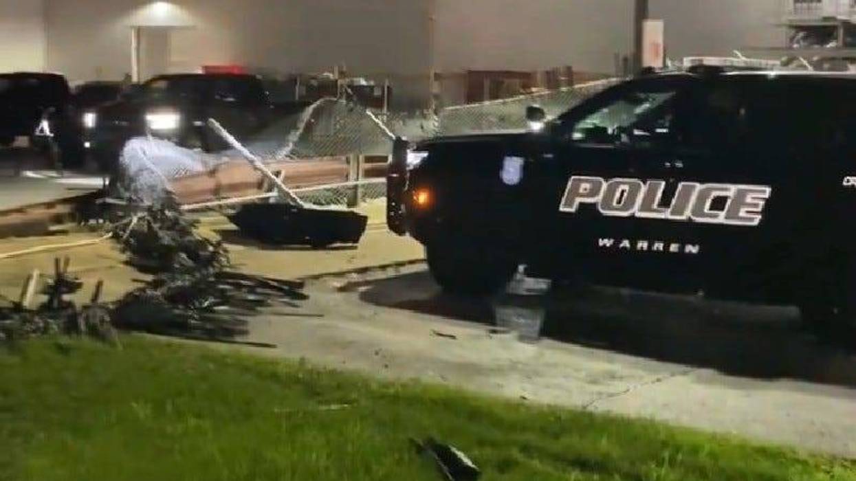 Fence smashed by car thieves