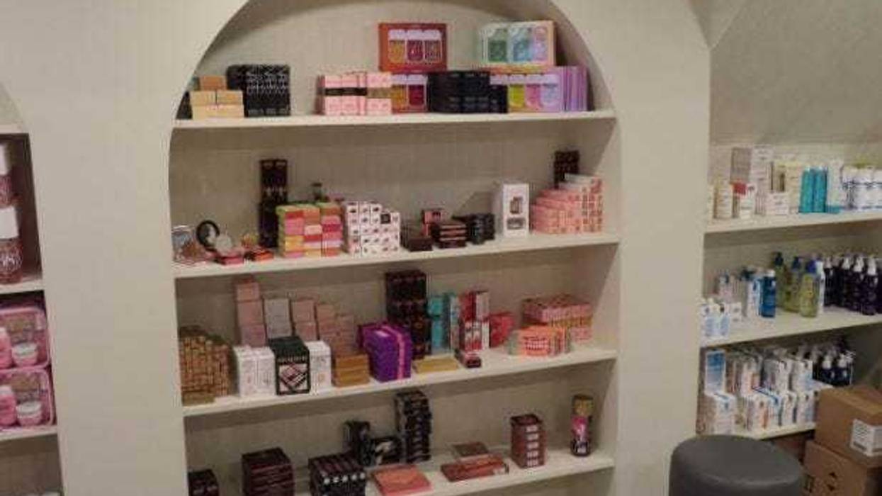 Fencing location in Kew Gardens Hills, the home of the Guzmans, made to look like a retail store.