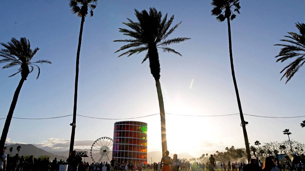 Festivalgoers attend the 2024 Coachella Valley Music and Arts Festival at Empire Polo Club on April 13, 2024 in Indio, California.