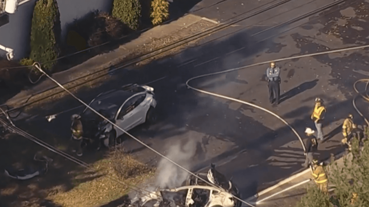 fiery crash in Bucks County on Friday, Nov. 15, 2024