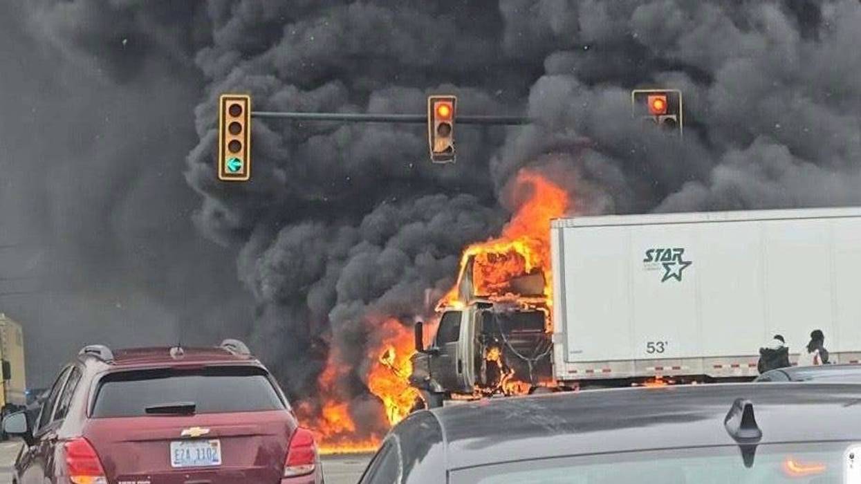 fiery crash scene