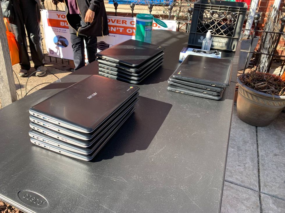 Fifteen laptop computers were distributed to community organizations in West Philadelphia.