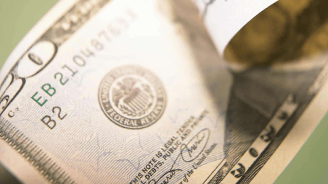 Fifty dollar bill closeup