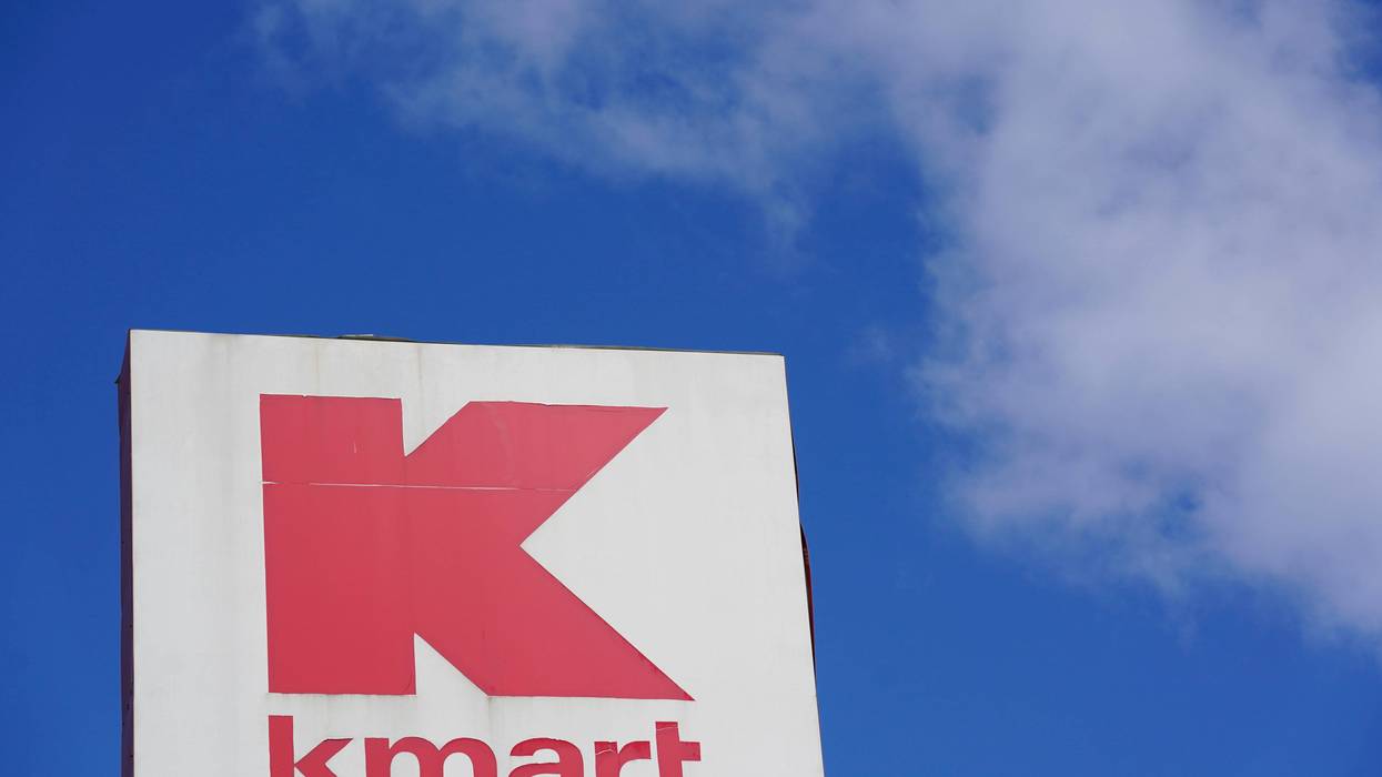 FILE - A large Kmart sign is displayed in front of a shopping plaza in Avenel, N.J., Monday, April 4, 2022. When the Kmart in Avenel closes its doors on April 16, it will leave only three remaining U.S. locations for the former retail powerhouse. It's a far cry from the chain's heyday in the 1980s and ‘90s when it had more than 2,000 stores and sold product lines endorsed by Martha Stewart and former “Charlie's Angel” Jaclyn Smith.