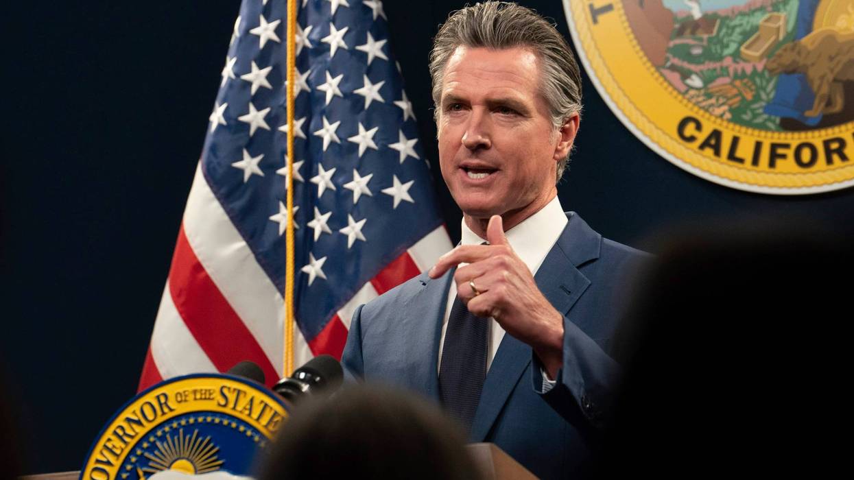 FILE - California Gov. Gavin Newsom answers a reporters question about his revised 2024-25 state budget during a news conference in Sacramento, Calif., Friday, May 10, 2024. Newsom used his State of the State address on Tuesday, June 25, 2024, to boost President Joe Biden ahead of Thursday's pivotal presidential debate, comparing Donald Trump's version of the Republican Party to the rise of fascism prior to World War II and offering Democrats' ideals as "an antidote to the poisonous populism of the right."