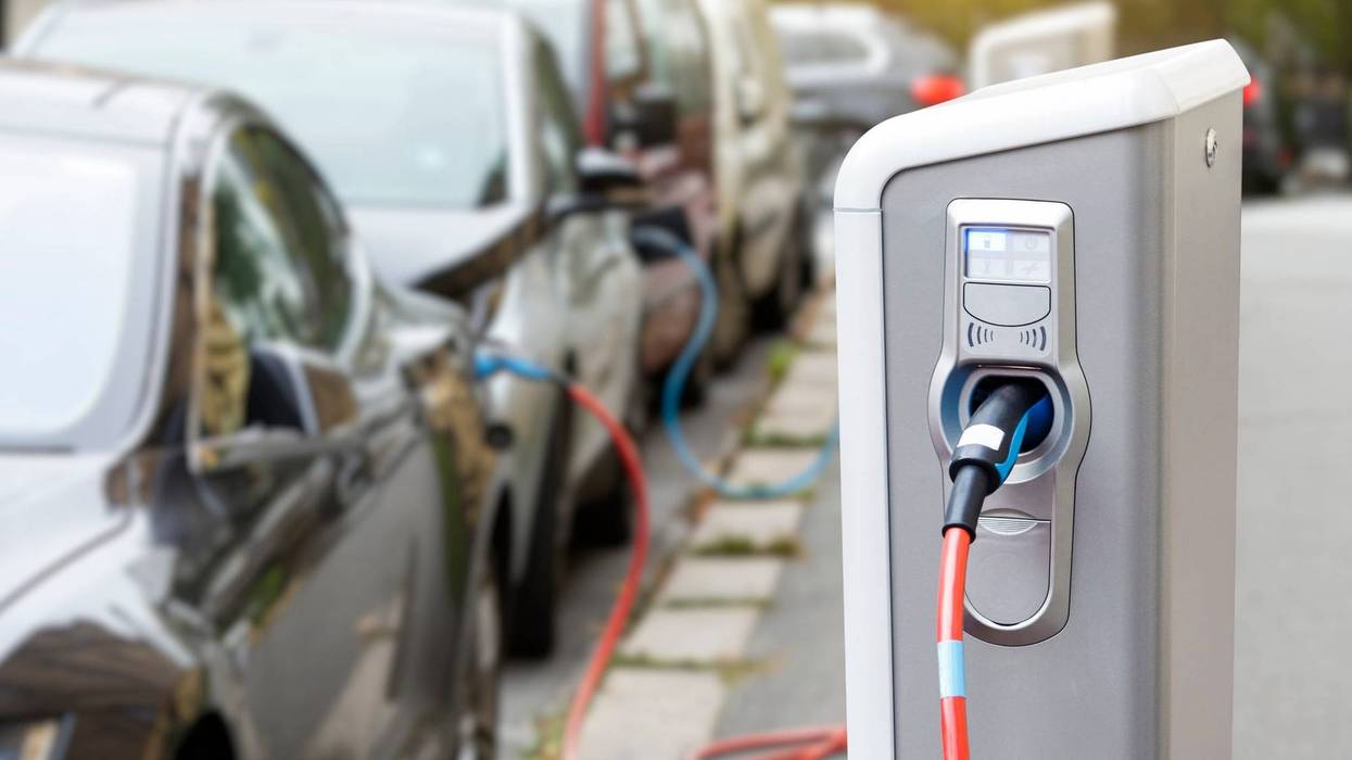 File image showing a close up of a electric vehicles charging station