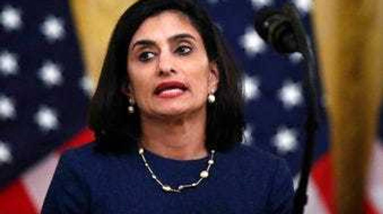 FILE - In this April 30, 2020 file photo Administrator of the Centers for Medicare and Medicaid Services Seema Verma speaks about protecting seniors, in the East Room of the White House in Washington. (AP Photo/Alex Brandon, file)