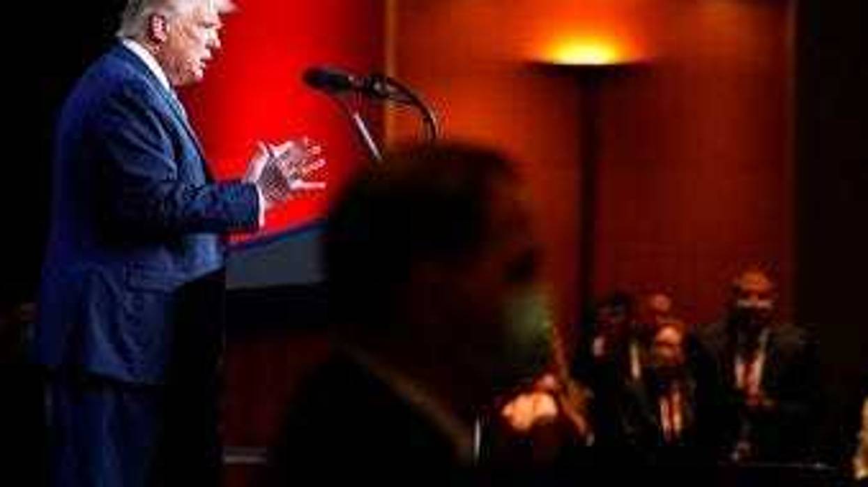 FILE - In this Aug. 24, 2020, file photo President Donald Trump speak at the 2020 Republican National Convention in Charlotte, N.C. (AP Photo/Andrew Harnik, File)